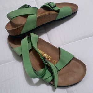 Birkenstock “Yara Samira” Style Leather Ankle Strap Sandals Size 40 Cork Footbed